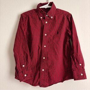 Polo by Ralph Lauren Kids Red and Black Plaid Shirt Size 5